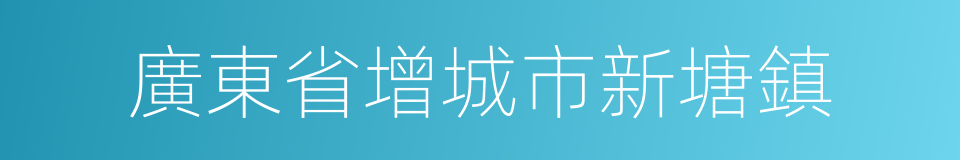 廣東省增城市新塘鎮的同義詞