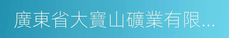 廣東省大寶山礦業有限公司的同義詞