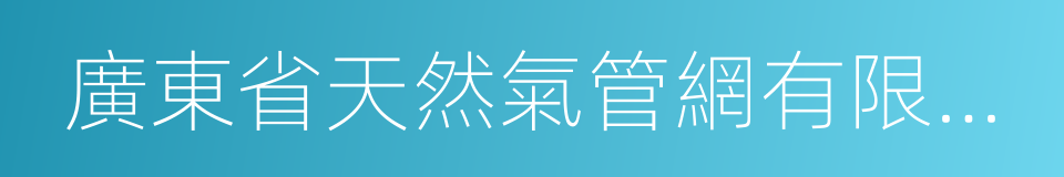 廣東省天然氣管網有限公司的同義詞