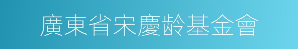 廣東省宋慶龄基金會的意思