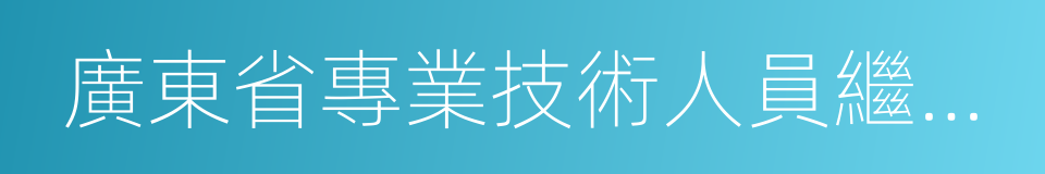 廣東省專業技術人員繼續教育的同義詞