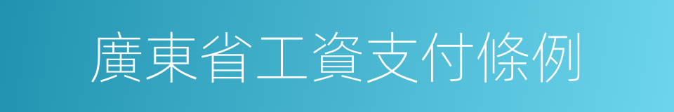 廣東省工資支付條例的同義詞