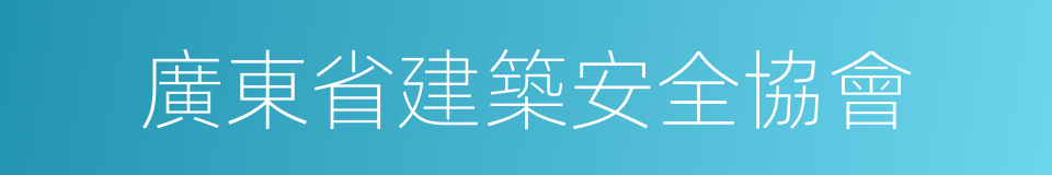 廣東省建築安全協會的同義詞