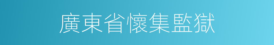 廣東省懷集監獄的同義詞
