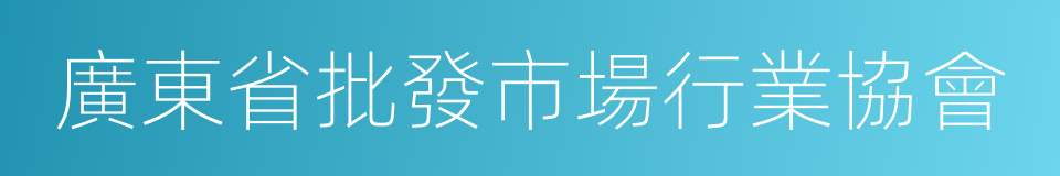 廣東省批發市場行業協會的同義詞