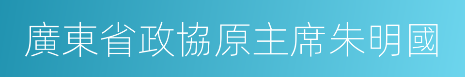 廣東省政協原主席朱明國的同義詞