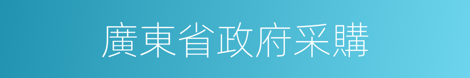 廣東省政府采購的同義詞