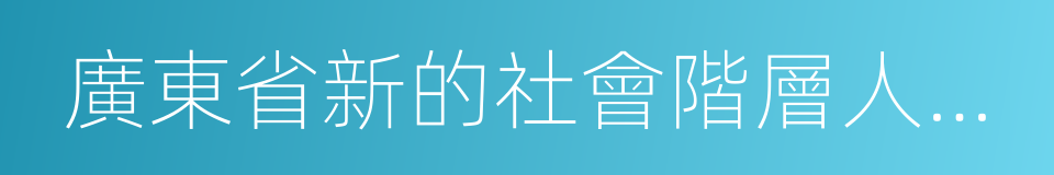 廣東省新的社會階層人士聯合會的同義詞