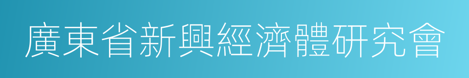 廣東省新興經濟體研究會的同義詞