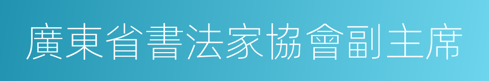 廣東省書法家協會副主席的同義詞