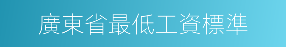 廣東省最低工資標準的同義詞