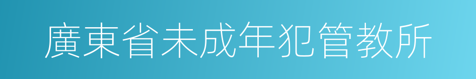 廣東省未成年犯管教所的同義詞