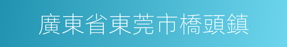 廣東省東莞市橋頭鎮的同義詞