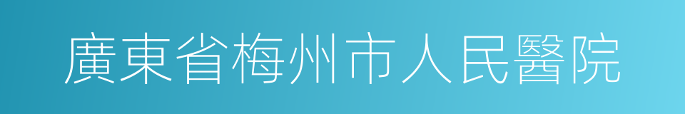 廣東省梅州市人民醫院的同義詞