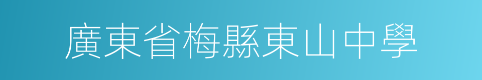 廣東省梅縣東山中學的同義詞