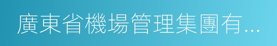 廣東省機場管理集團有限公司的同義詞