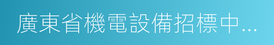 廣東省機電設備招標中心有限公司的同義詞