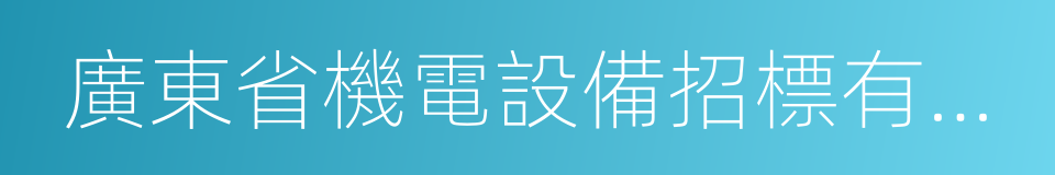 廣東省機電設備招標有限公司的同義詞