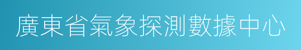 廣東省氣象探測數據中心的同義詞