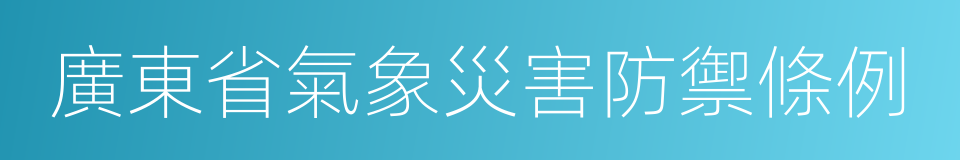 廣東省氣象災害防禦條例的同義詞