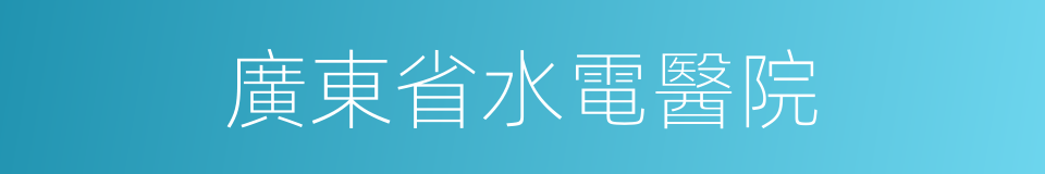 廣東省水電醫院的同義詞