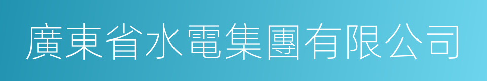 廣東省水電集團有限公司的同義詞