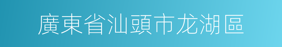 廣東省汕頭市龙湖區的同義詞