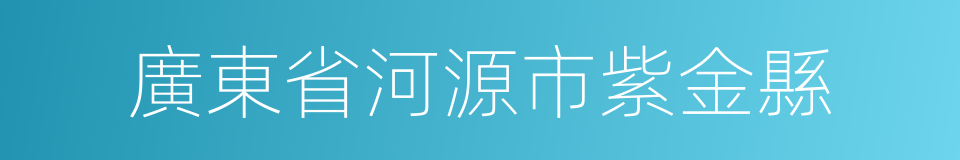 廣東省河源市紫金縣的同義詞