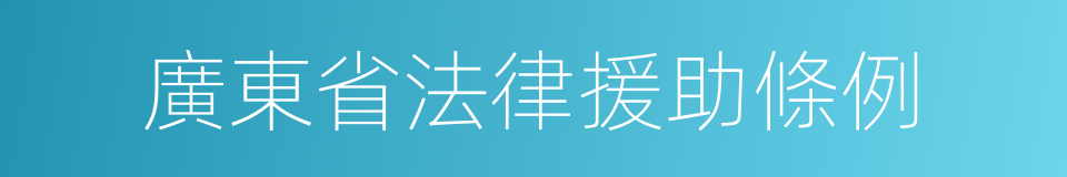 廣東省法律援助條例的同義詞