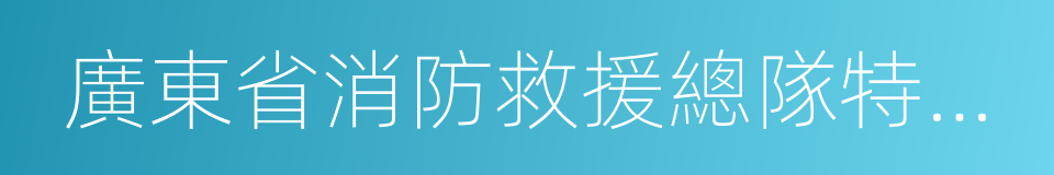 廣東省消防救援總隊特勤大隊的同義詞