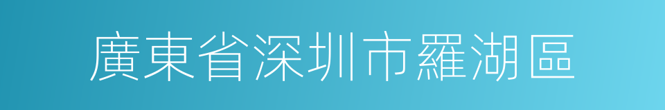 廣東省深圳市羅湖區的同義詞