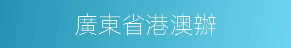 廣東省港澳辦的同義詞