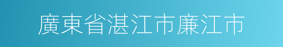 廣東省湛江市廉江市的同義詞