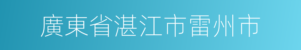 廣東省湛江市雷州市的同義詞