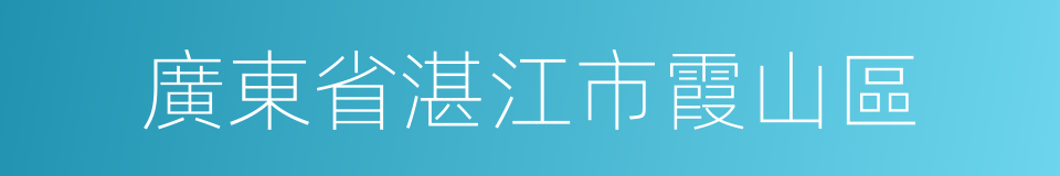 廣東省湛江市霞山區的同義詞