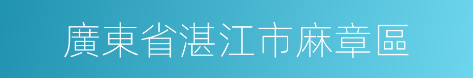 廣東省湛江市麻章區的同義詞