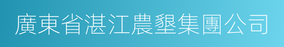 廣東省湛江農墾集團公司的同義詞