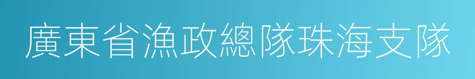 廣東省漁政總隊珠海支隊的同義詞