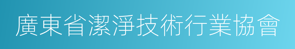 廣東省潔淨技術行業協會的同義詞