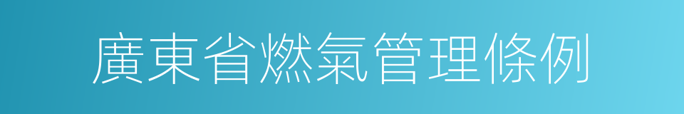 廣東省燃氣管理條例的同義詞