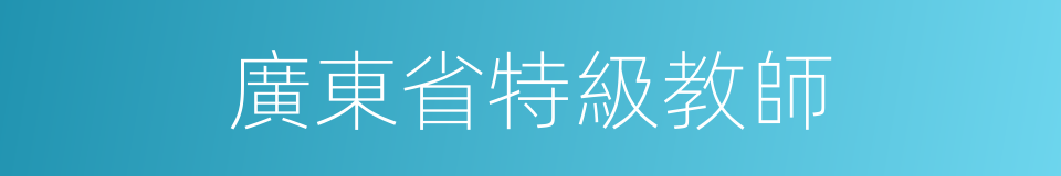 廣東省特級教師的同義詞