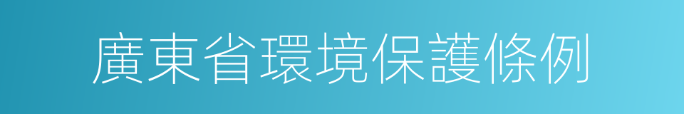 廣東省環境保護條例的同義詞