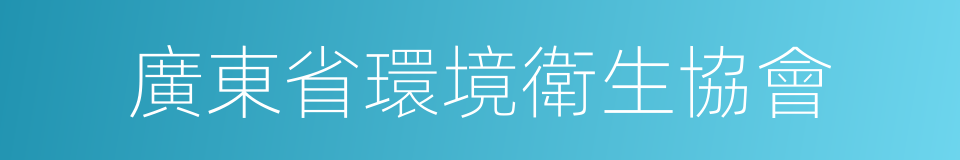 廣東省環境衛生協會的同義詞