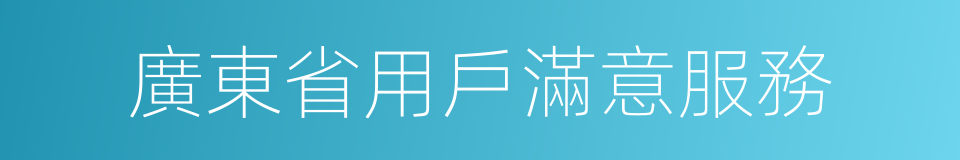 廣東省用戶滿意服務的同義詞