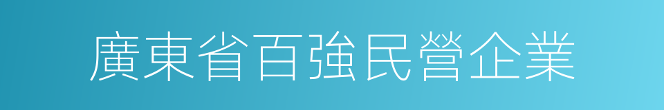 廣東省百強民營企業的同義詞