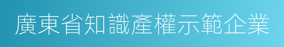 廣東省知識產權示範企業的同義詞