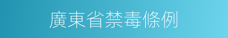 廣東省禁毒條例的同義詞