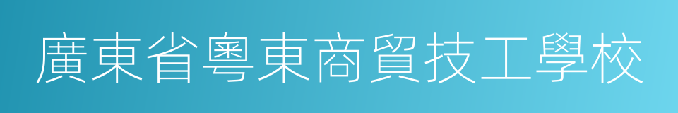 廣東省粵東商貿技工學校的同義詞