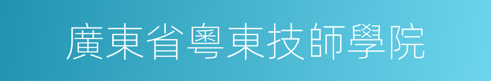 廣東省粵東技師學院的同義詞