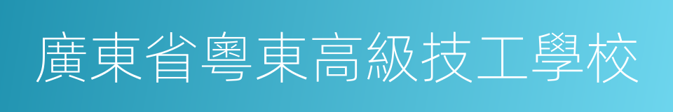 廣東省粵東高級技工學校的同義詞